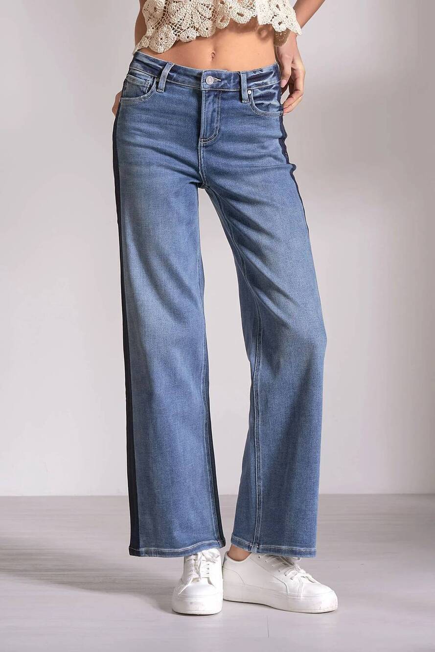NEW ELAN track jeans with stripe in blue